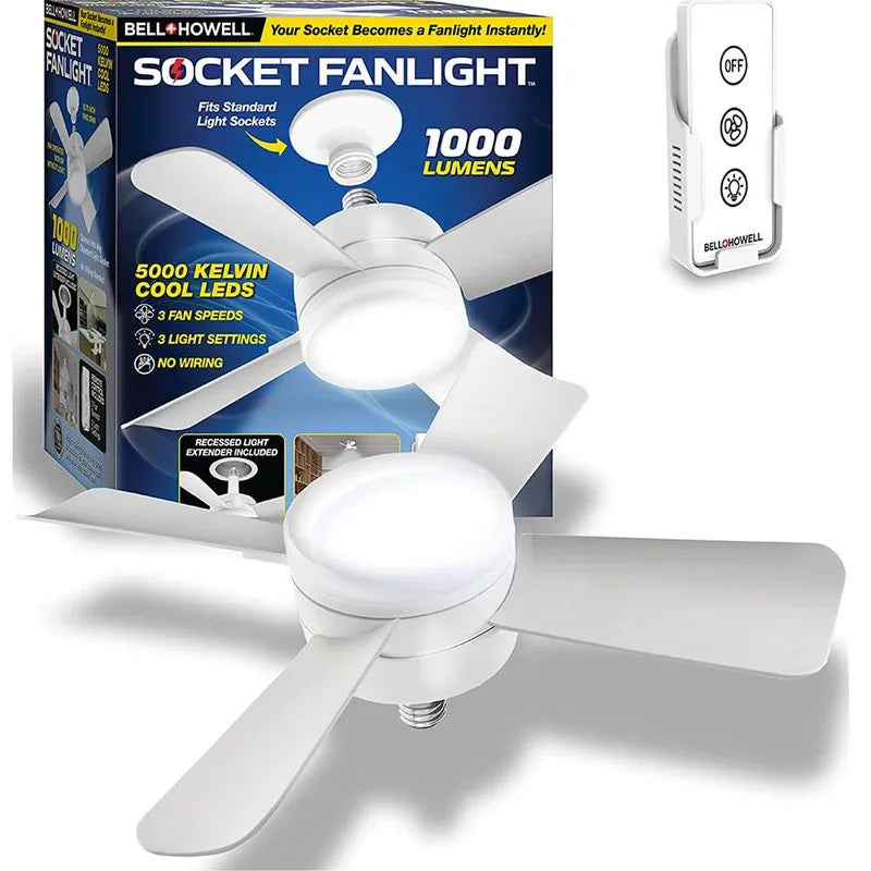 Socket Fanlight: frescura + luz en un solo giro