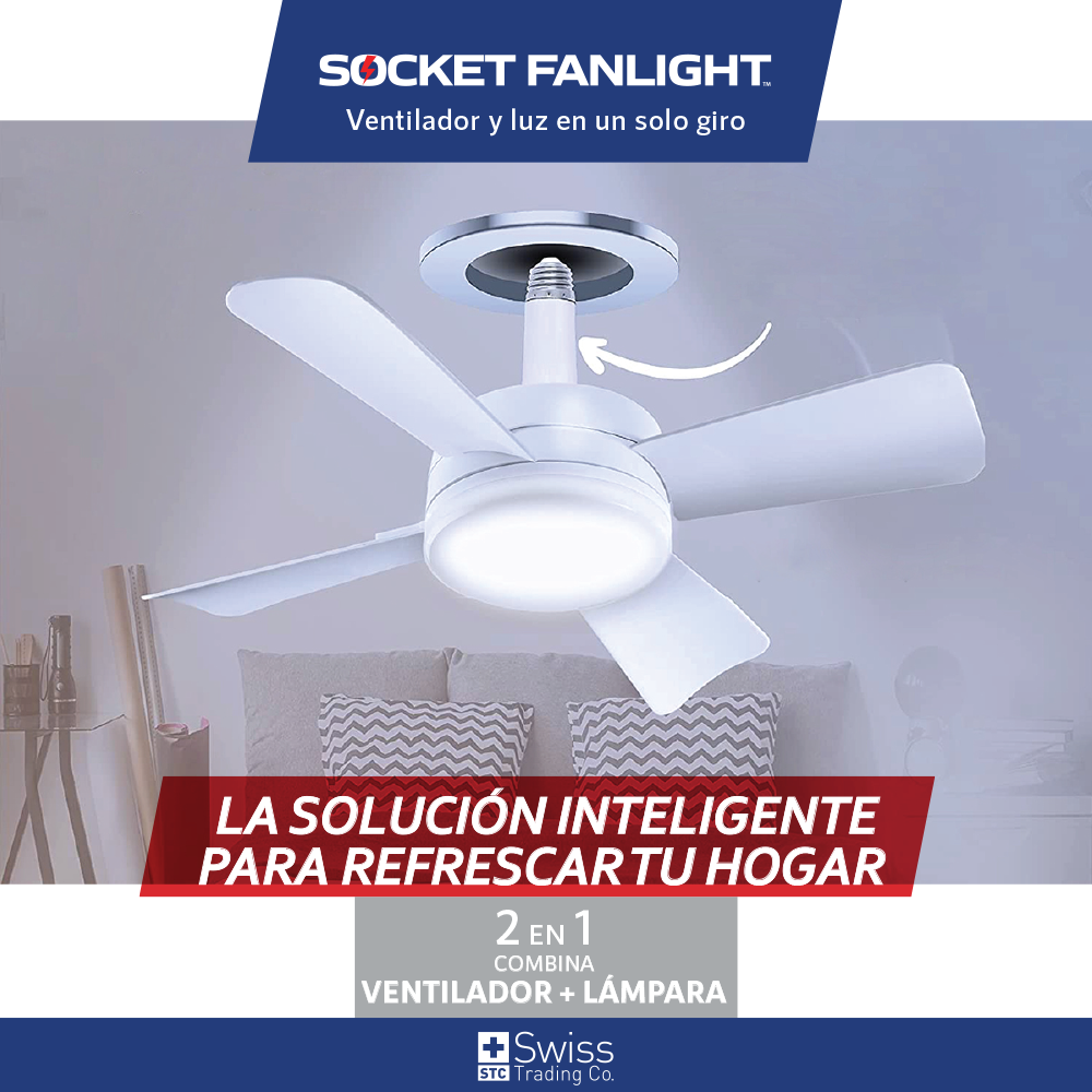 Socket Fanlight: frescura + luz en un solo giro