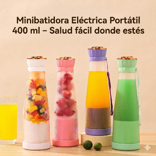 🥤 Mini Licuadora Portátil USB 400ml Recargable