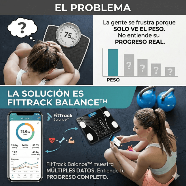FitTrack Balance - Pesa o Báscula Digital con Análisis Corporal Completo