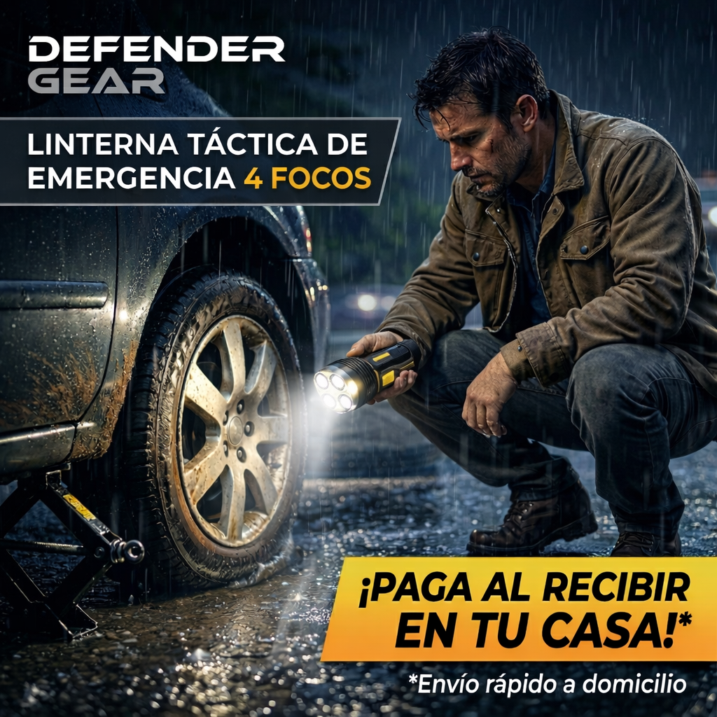Linterna Táctica de Emergencia 4 Focos
