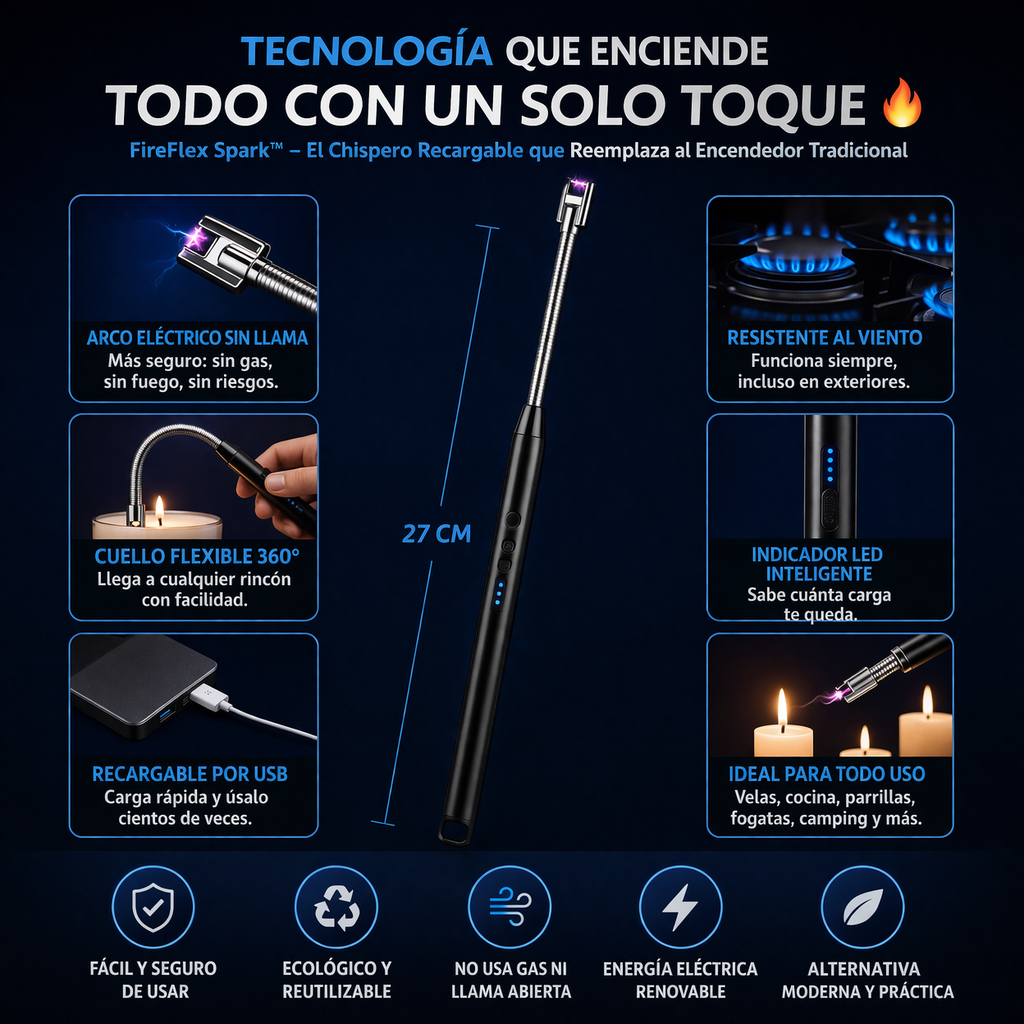 FireFlex Spark - Chispero Recargable con USB
