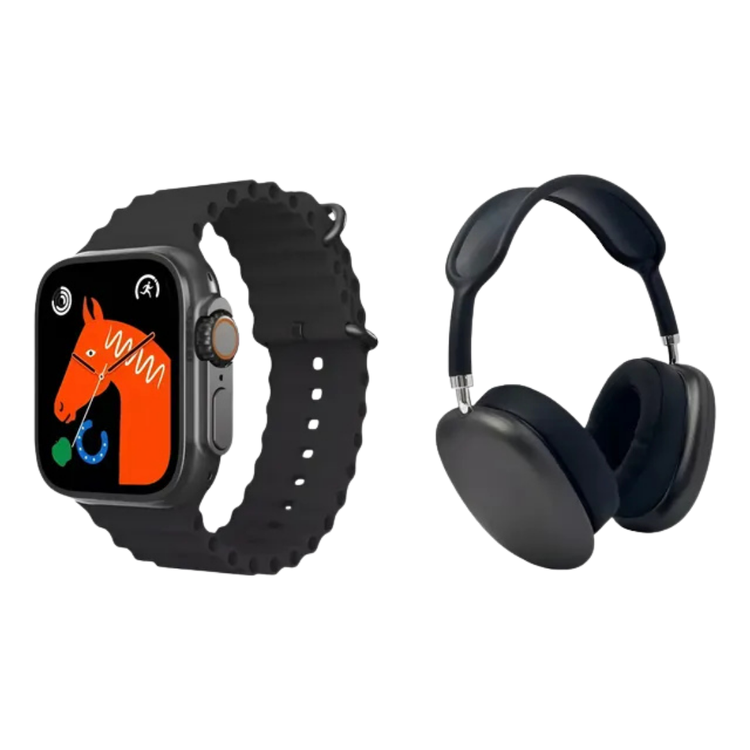 🎧 Combo Audífonos P9 Ultra 2 + Smartwatch BIG 2.20” + 7 Correas Intercambiables