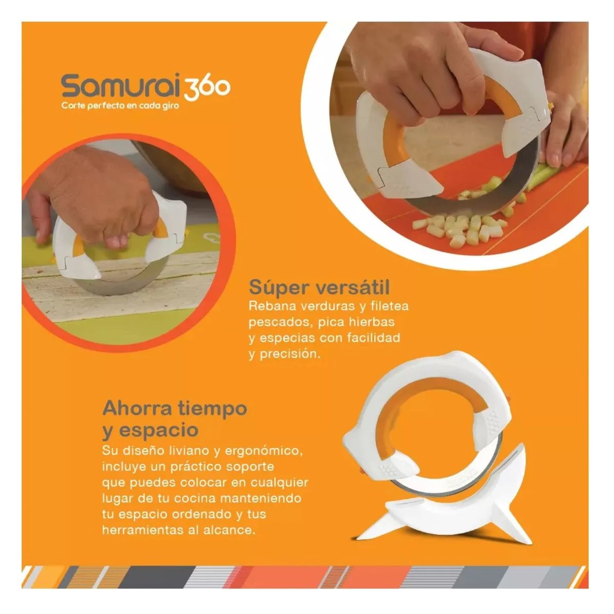 PACK Swiss Trading Co - Cuchillo Circular Samurai 360 + Balanza Digital 5kg