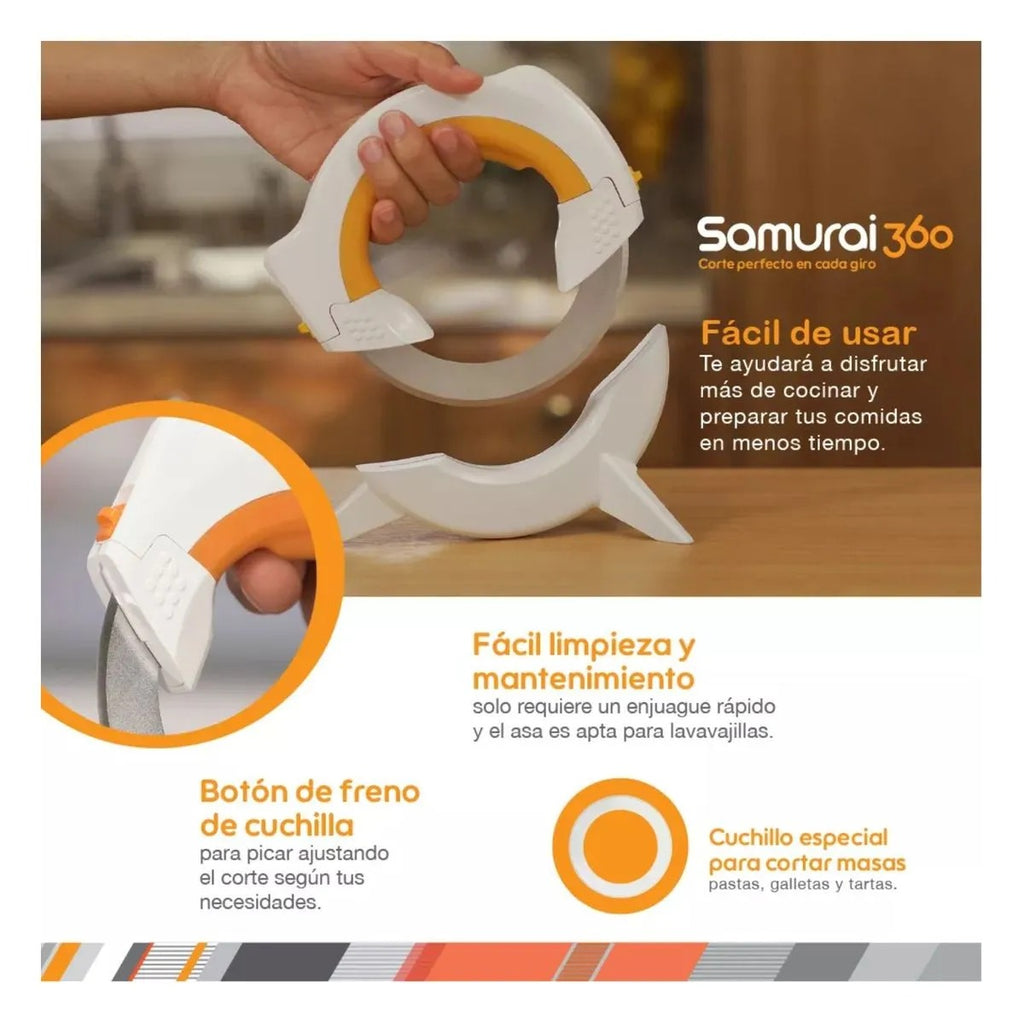 PACK Swiss Trading Co - Cuchillo Circular Samurai 360 + Balanza Digital 5kg